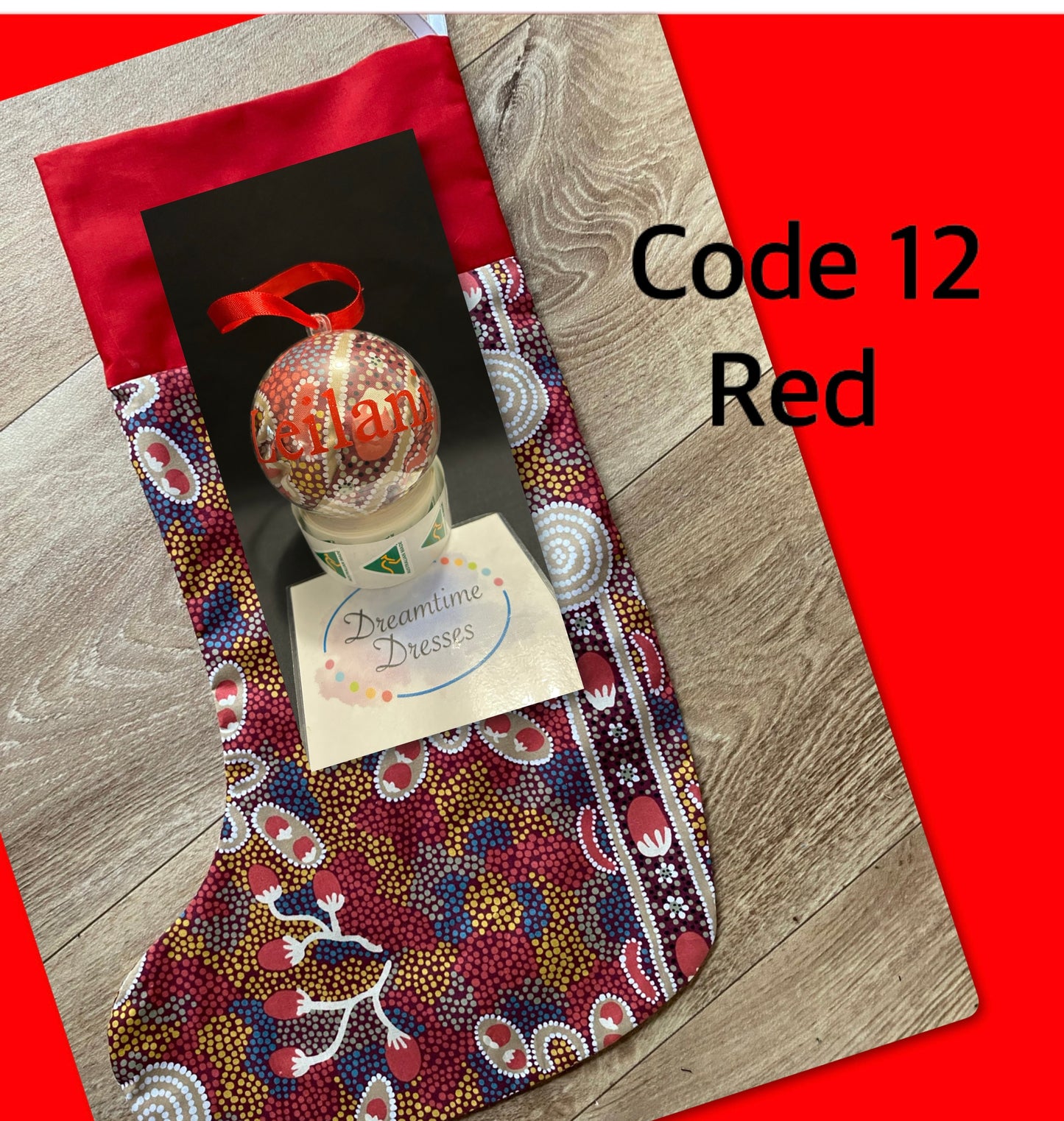 Christmas Stocking/bauble combo fabric code #12