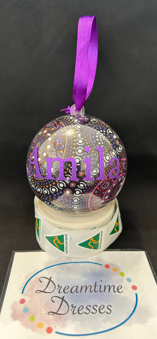 Personalised Christmas Bauble fabric code #50