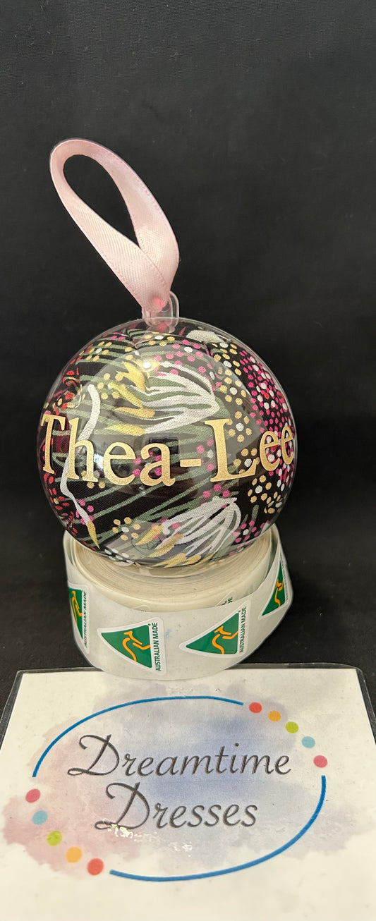 Personalised Christmas Bauble fabric code #18