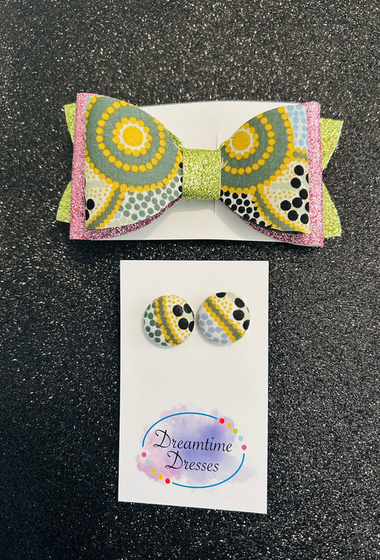 Hairbow and Stud combo fabric code #11