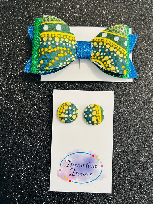 Hairbow and Stud combo fabric code #30