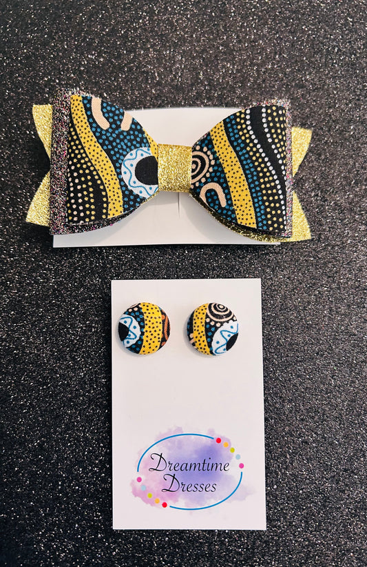 Hairbow and Stud combo fabric code #43