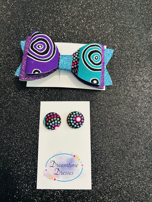 Hairbow and Stud combo fabric code #21