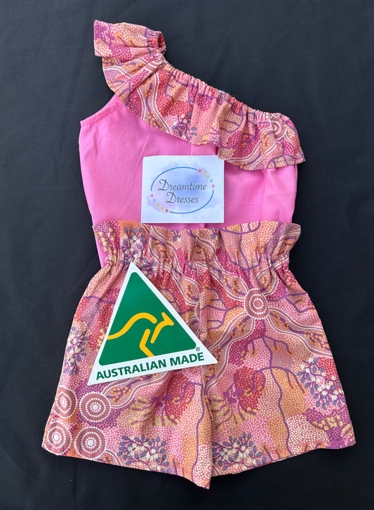 Off One Shoulder - Set  #10 Yuendumu Bush Tomato Pink