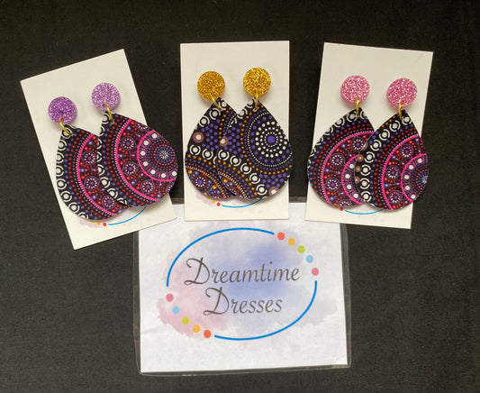 Earrings Deadly Dangles ( colour tops) fabric code #50