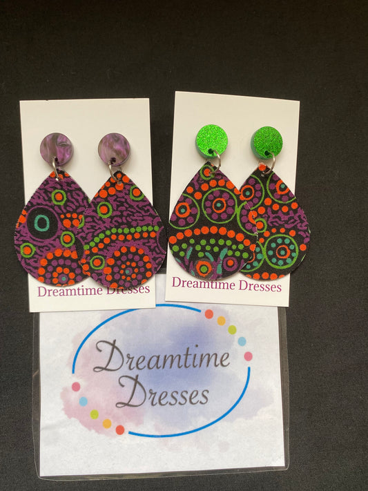 Earrings Deadly Dangles ( colour tops) fabric code #15