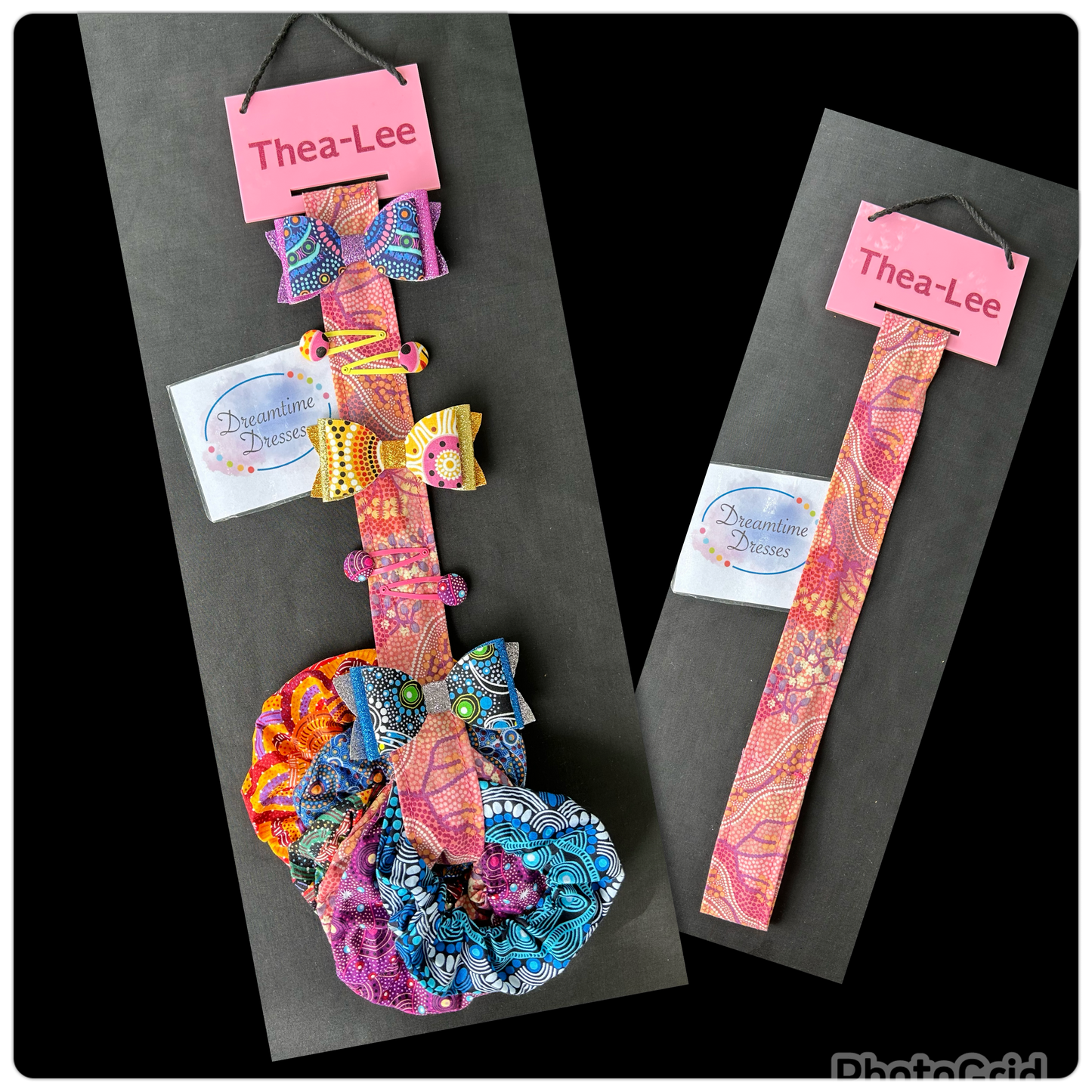 Clip Strip Accessory Holder fabric code #10 (pink name board)