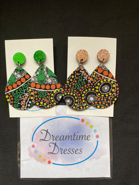 Earrings Deadly Dangles ( colour tops) fabric code #34