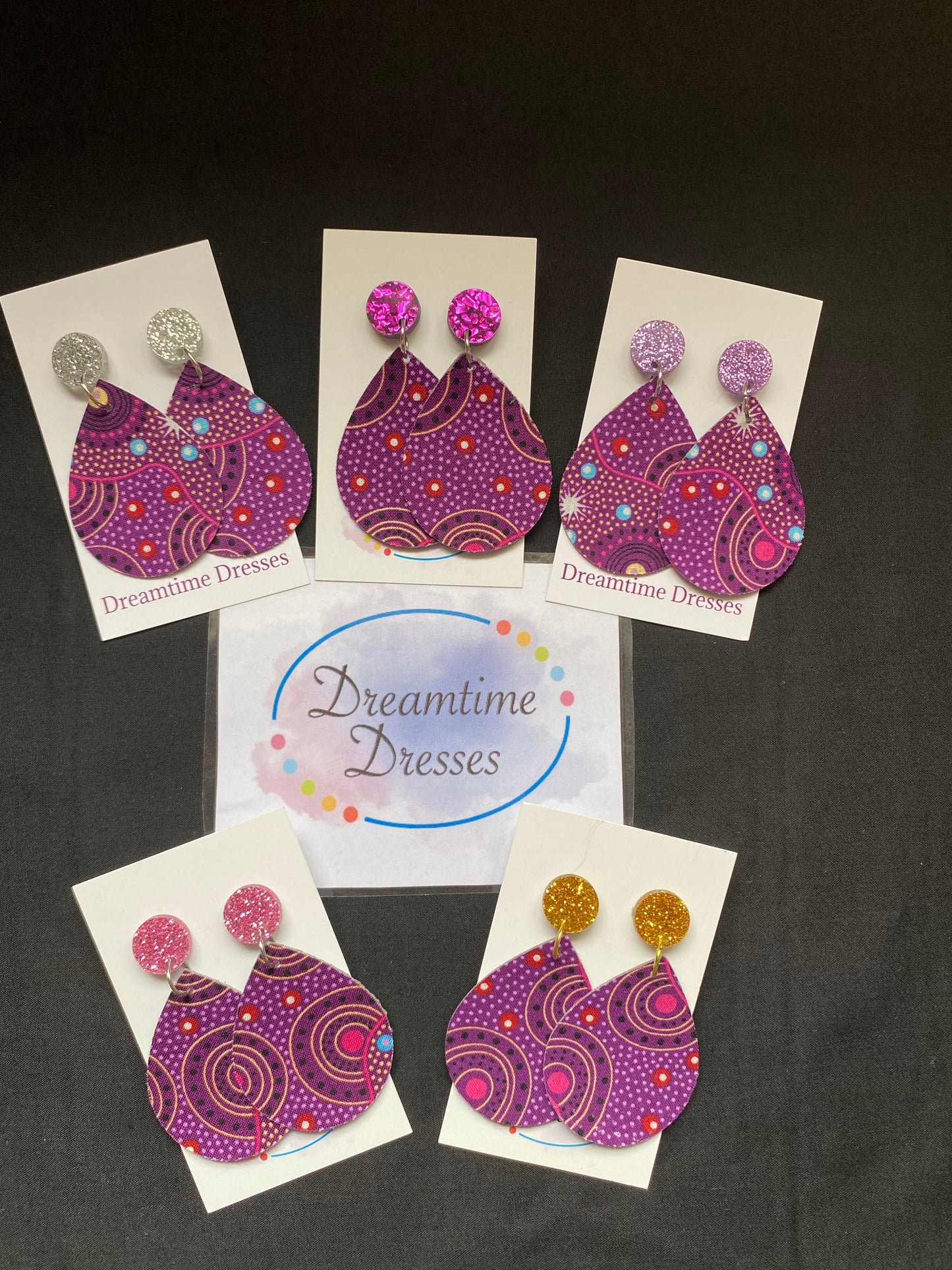 Earrings Deadly Dangles ( colour tops) fabric code #38