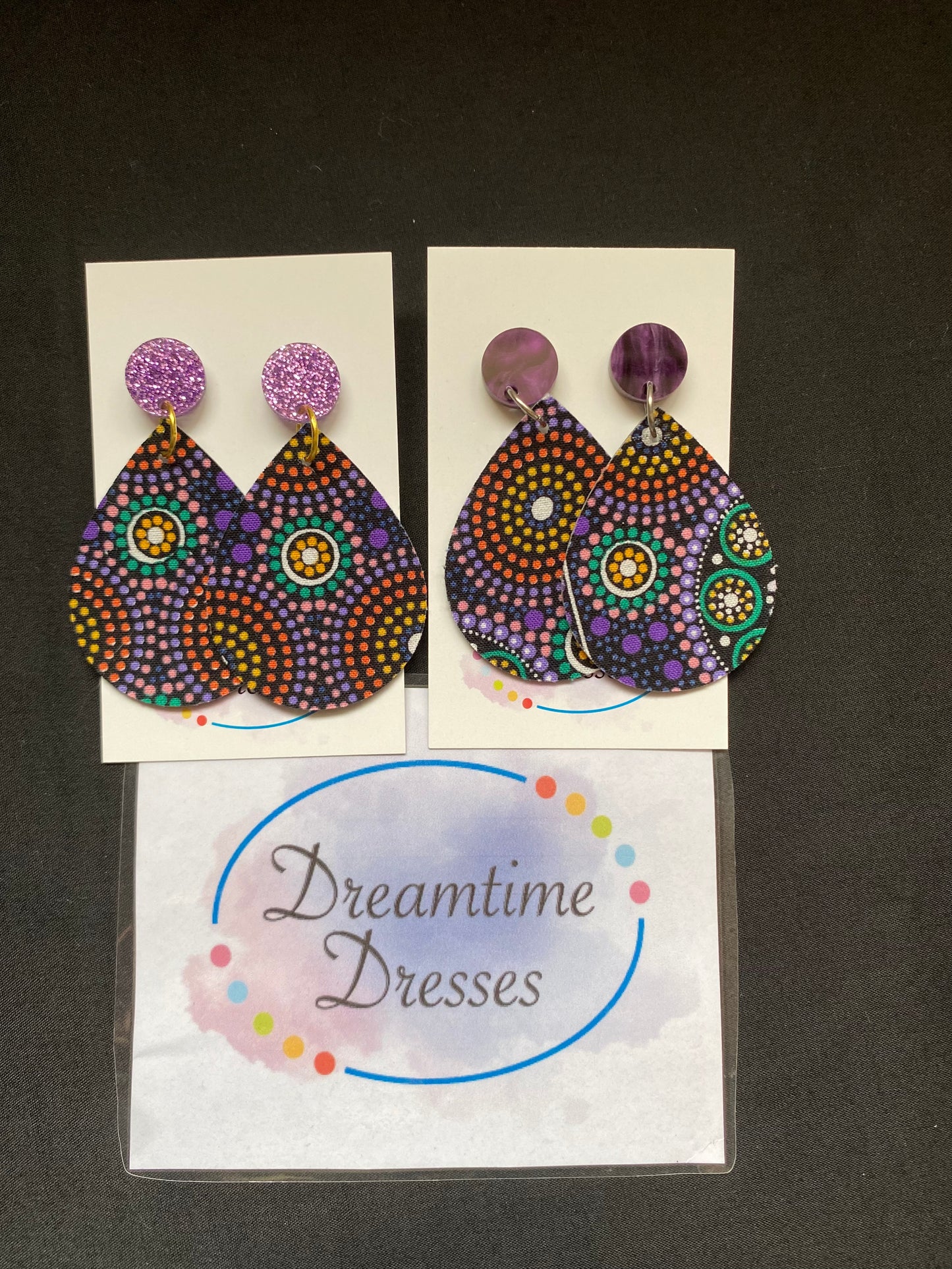Earrings  Deadly  Dangles ( colour tops) fabric code #46
